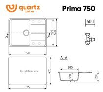 Кухонная мойка Ulgran Quartz Prima 750-09